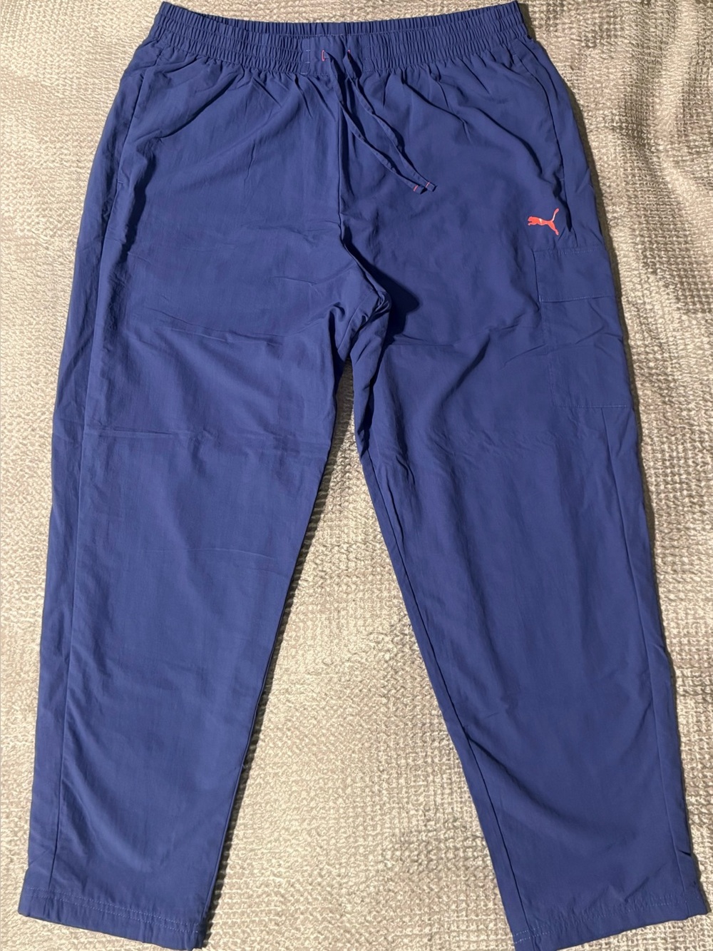 PUMA 688499 Woven Mesh Lined Track Pants Men’s XXL Blue Orange Cargo